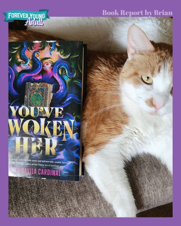 Creepy and gory, YOU’VE AWOKEN HER is a a Cthulhu mythos story with an in-your-face social conscience.Review by Brian, 🐈 modeling by Sunny.